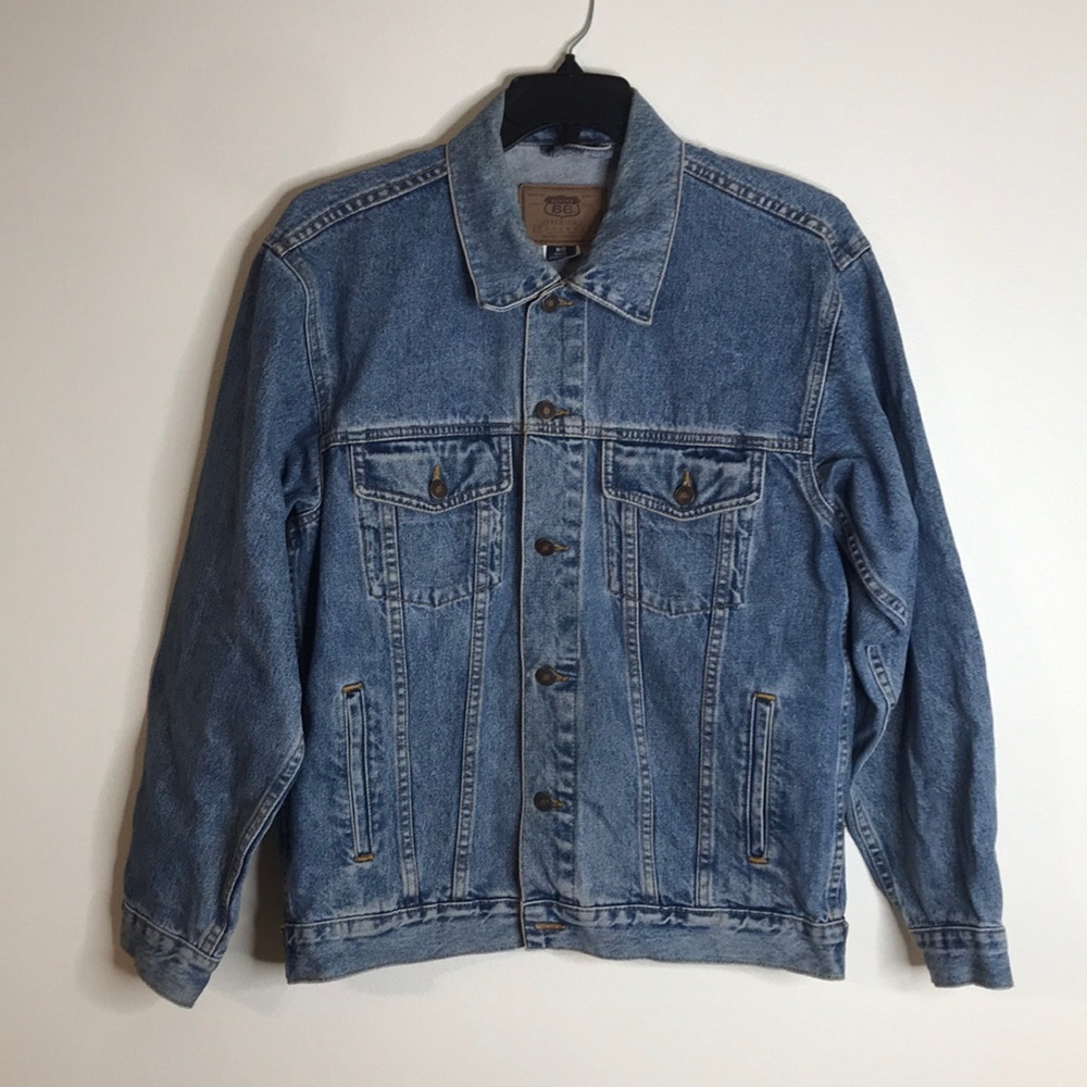 Vintage Route 66 denim‎ jacket size medium